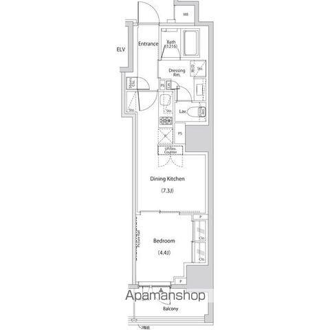 ザ・パークハビオ新中野(1DK/3階)の間取り写真