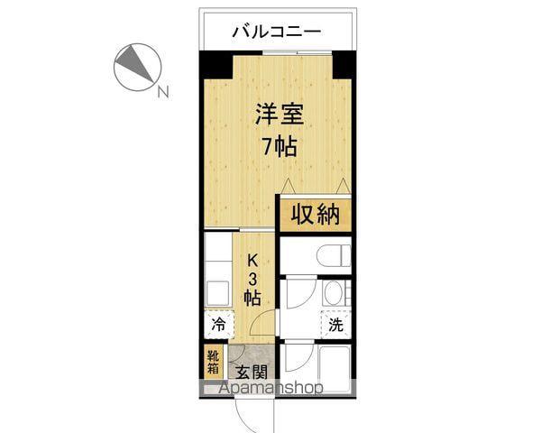 ランバー荒井(1K/6階)の間取り写真