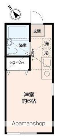 グランヴェールE棟(ワンルーム/2階)の間取り写真