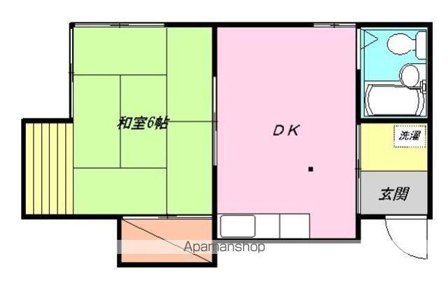 渡辺荘(1DK/2階)の間取り写真