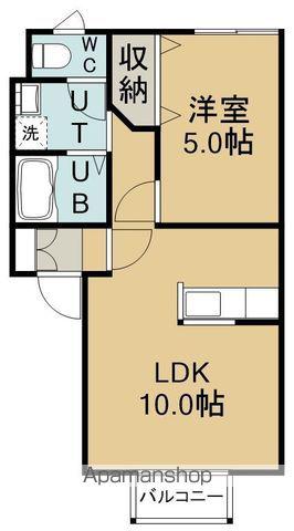SUN RISE桔梗(1LDK/2階)の間取り写真