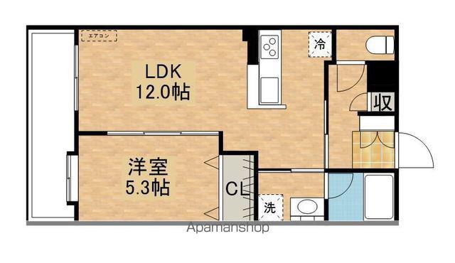 サンティアナ志布志(1LDK/2階)の間取り写真