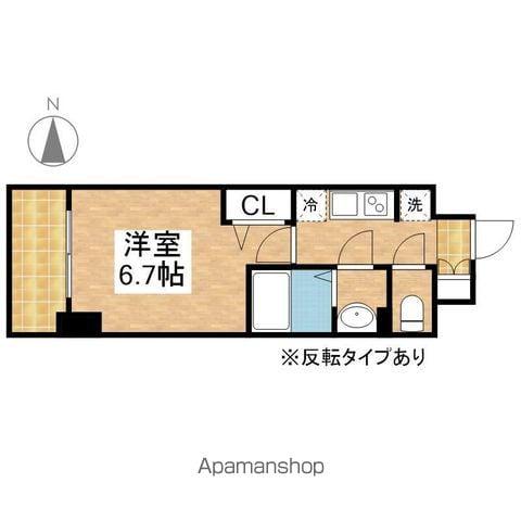 メイクス鶴舞Ⅱ(1K/12階)の間取り写真