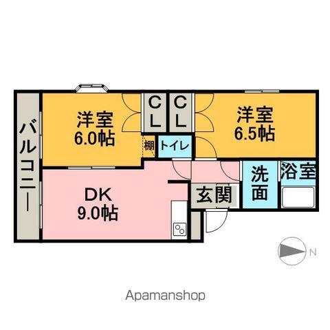 サニーコートヒカリⅡ(2DK/2階)の間取り写真