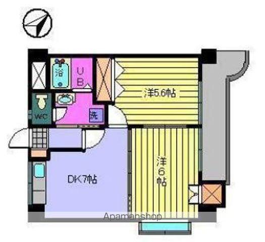 サザンコートⅥ(2DK/4階)の間取り写真