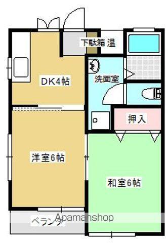 中江ハイツⅠ(2DK/1階)の間取り写真