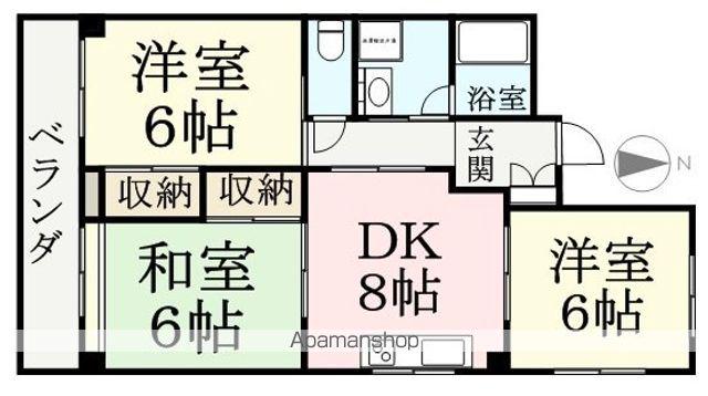 レジデンス山口(3DK/1階)の間取り写真