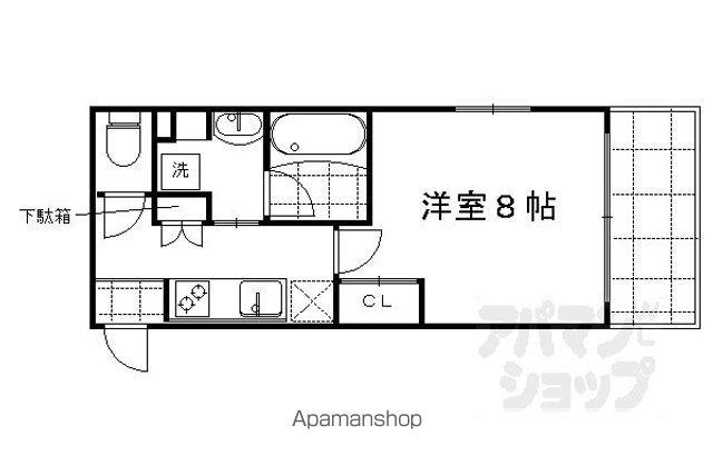 ベラジオ西陣聚楽II(1K/2階)の間取り写真