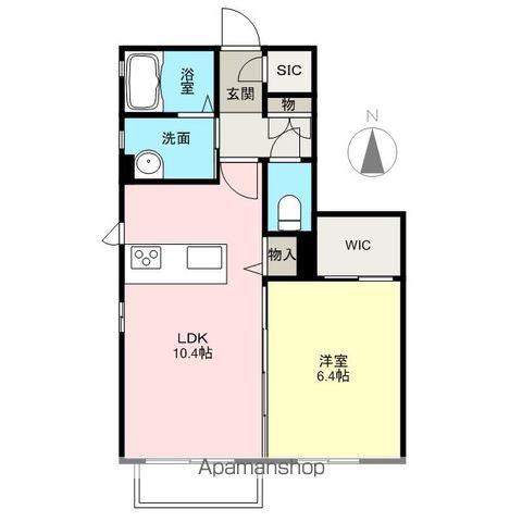 アルフラットB(1LDK/1階)の間取り写真