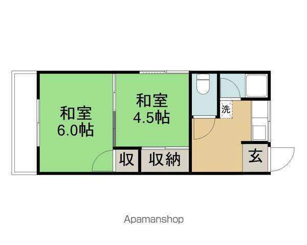 よしだハイツ(2K/1階)の間取り写真