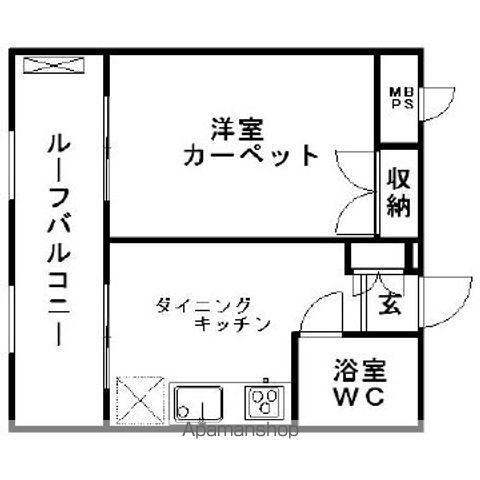 日興パレス神楽坂(1DK/4階)の間取り写真