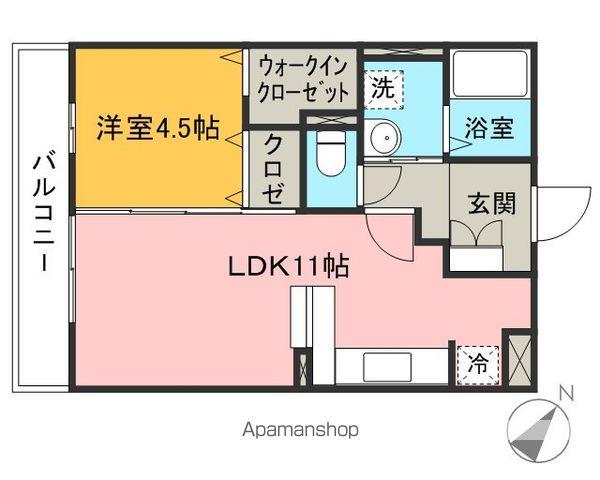 リビングタウン鍵山C(1LDK/3階)の間取り写真
