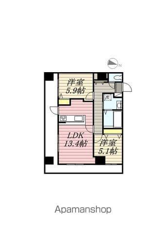 LA GRANDE大濠(2LDK/4階)の間取り写真