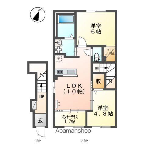 西金野井アパート工事(2LDK/2階)の間取り写真