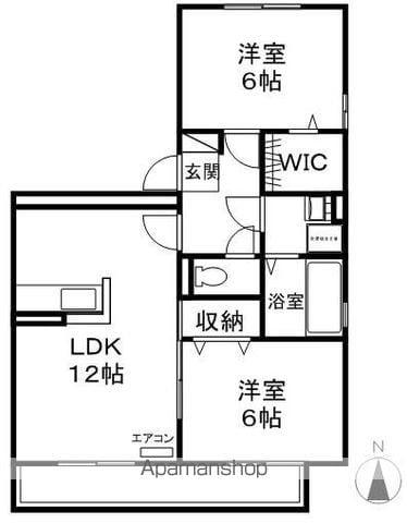 ジエンティール(2LDK/3階)の間取り写真
