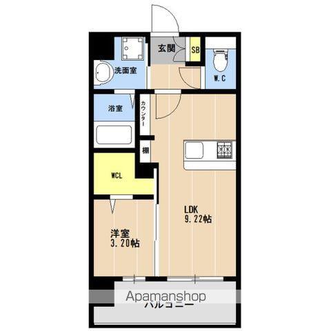 LIBTH博多住吉PREMIER(1LDK/5階)の間取り写真