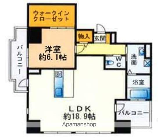 THE CROSS-MENT(1LDK/12階)の間取り写真