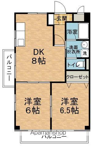 メゾンユートピア(2DK/2階)の間取り写真