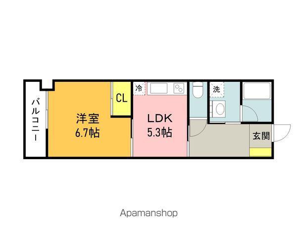 セントロイヤル新飯塚駅(1LDK/3階)の間取り写真