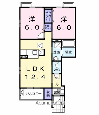 サンキャッスルS・Ⅴ(2LDK/1階)の間取り写真