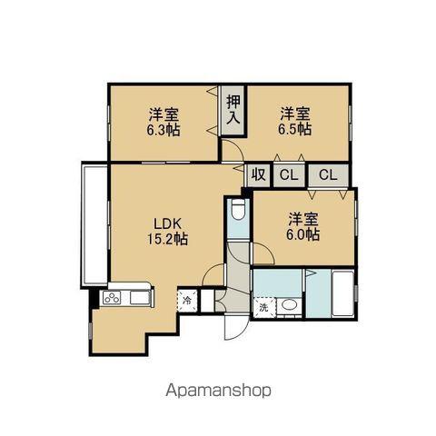 GRASMERE恵庭(3LDK/1階)の間取り写真