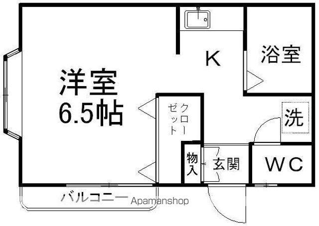 ピエタテールⅡ(1K/1階)の間取り写真