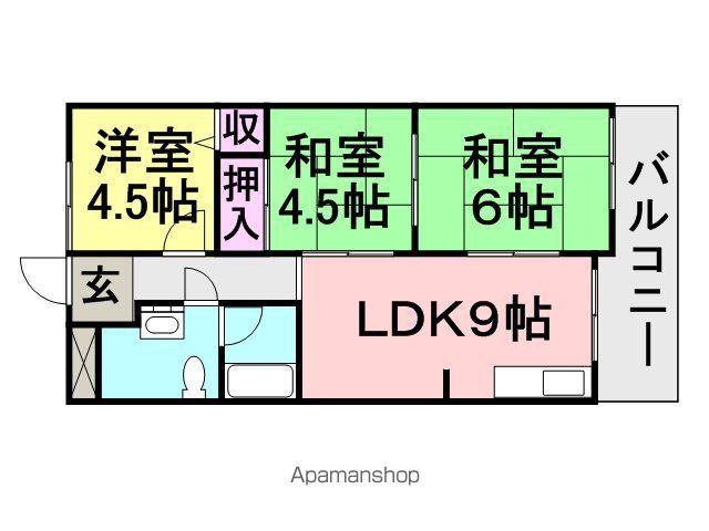 サンハイツホリウチ(3LDK/3階)の間取り写真
