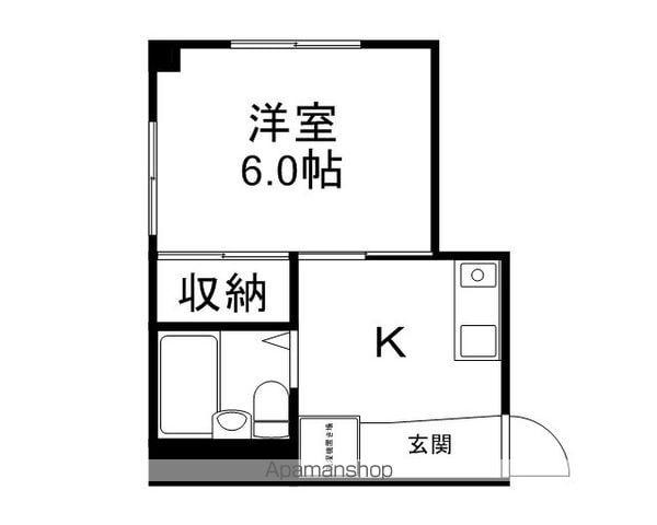 フルハウス(1K/2階)の間取り写真