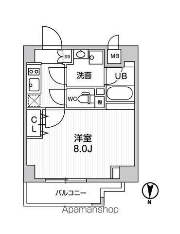 ALTERNA菊川Ⅱ(1K/4階)の間取り写真