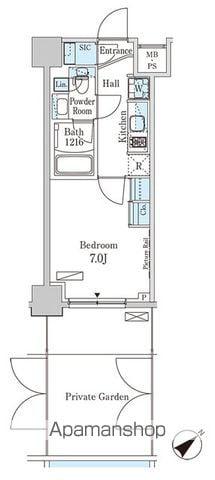 パークアクシス大塚ガーデンスクエア(1K/1階)の間取り写真