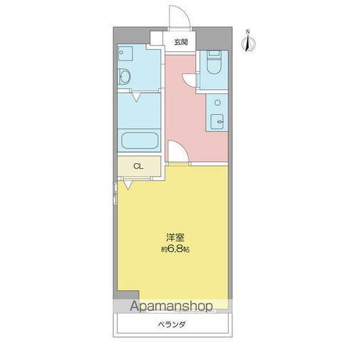 ウィステリア名東(1K/2階)の間取り写真