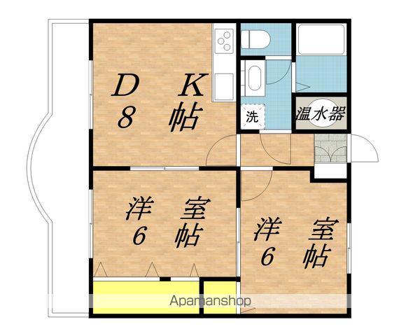ガーデンハウスⅠ(2DK/3階)の間取り写真