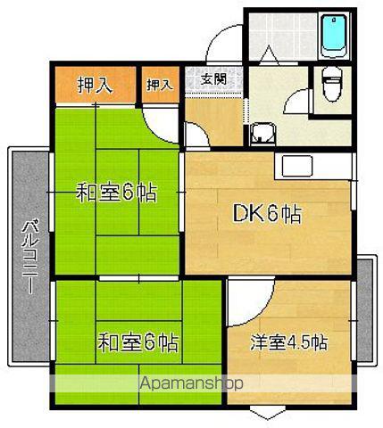メゾン山下(3DK/1階)の間取り写真