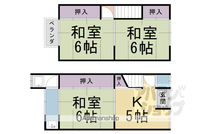 阪急電鉄京都線 東向日駅 徒歩10分 2階建 築47年(3K)の間取り写真