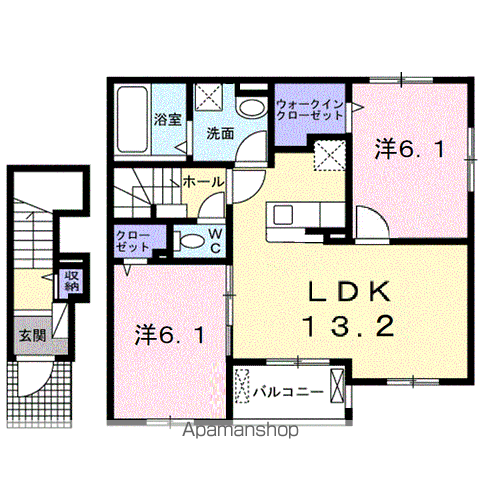 サンリット・スクエアG(2LDK/2階)の間取り写真