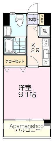 クレタコート(1K/3階)の間取り写真
