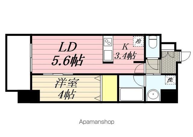 BRIGHT HEARTS HAKOZAKI(1LDK/2階)の間取り写真