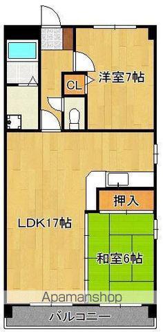 フルーレ嵐山(2LDK/2階)の間取り写真