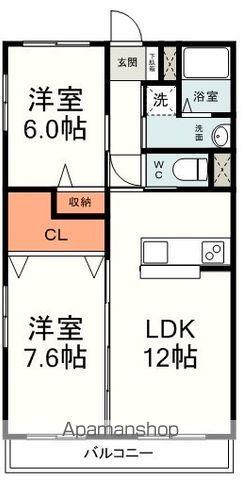 ナショナルガーデン小黒(2LDK/1階)の間取り写真