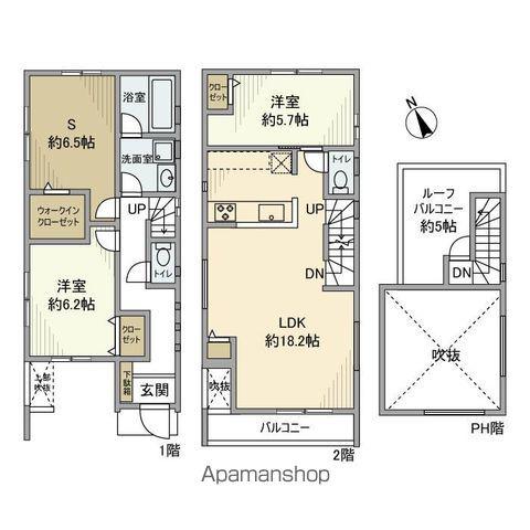 東急大井町線 等々力駅 徒歩18分 2階建 築8年(2LDK)の間取り写真
