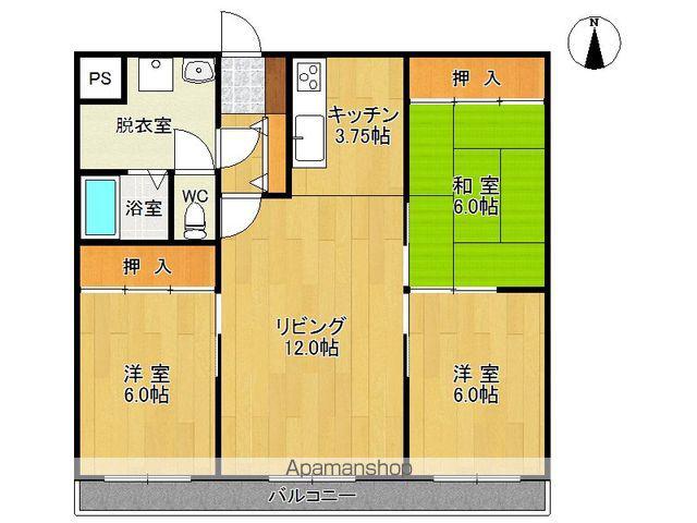 ラポール幸西(3LDK/3階)の間取り写真