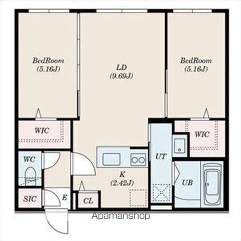 DIORE RESIDENCE SAPPORO(2LDK/1階)の間取り写真