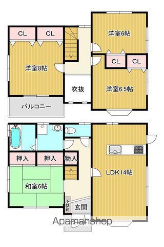 近鉄京都線 伊勢田駅 徒歩12分 2階建 築27年(4LDK)の間取り写真