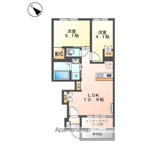 パルテノス(2LDK/1階)の間取り写真