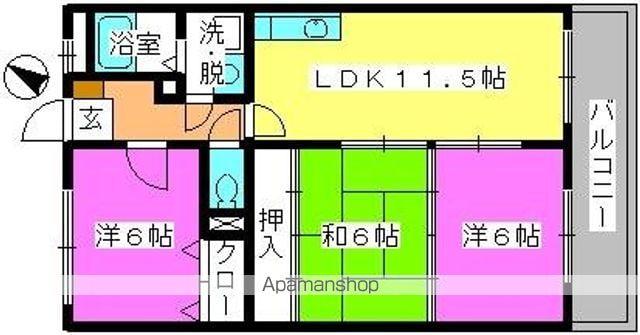 セントレージ博多(3LDK/2階)の間取り写真