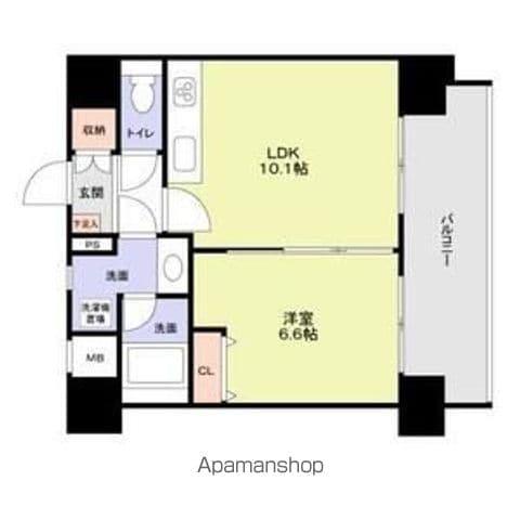 スタジオスクエア泉(1LDK/2階)の間取り写真