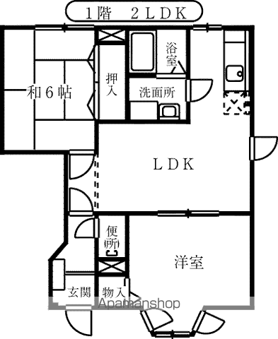 ハイツ柿の実Ⅱ(2LDK/1階)の間取り写真