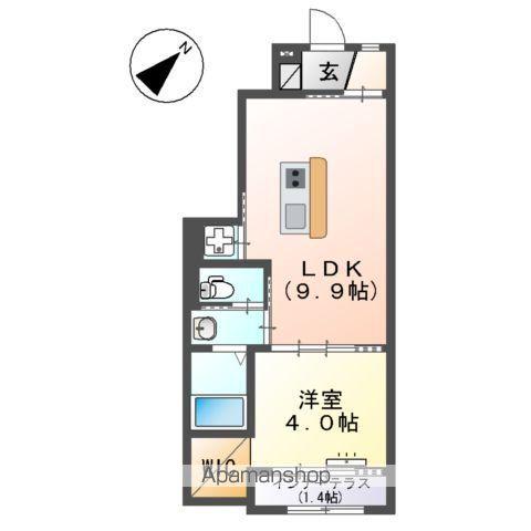 JIN2ND(1LDK/1階)の間取り写真