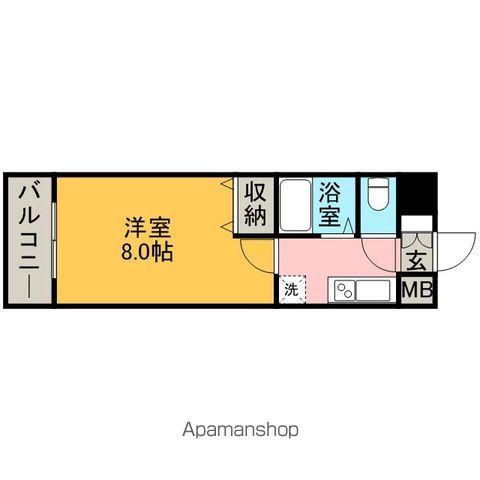 リファレンス県庁口(1K/6階)の間取り写真