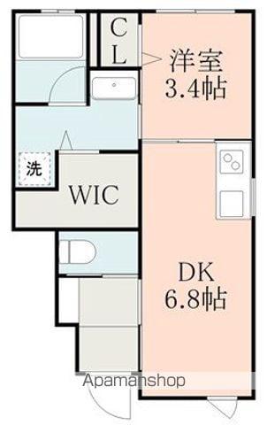 PURITY長嶺南(1DK/1階)の間取り写真